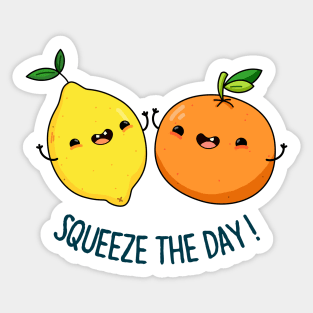 Squeeze The Day Cute Seize The Day Lemon Pun Sticker